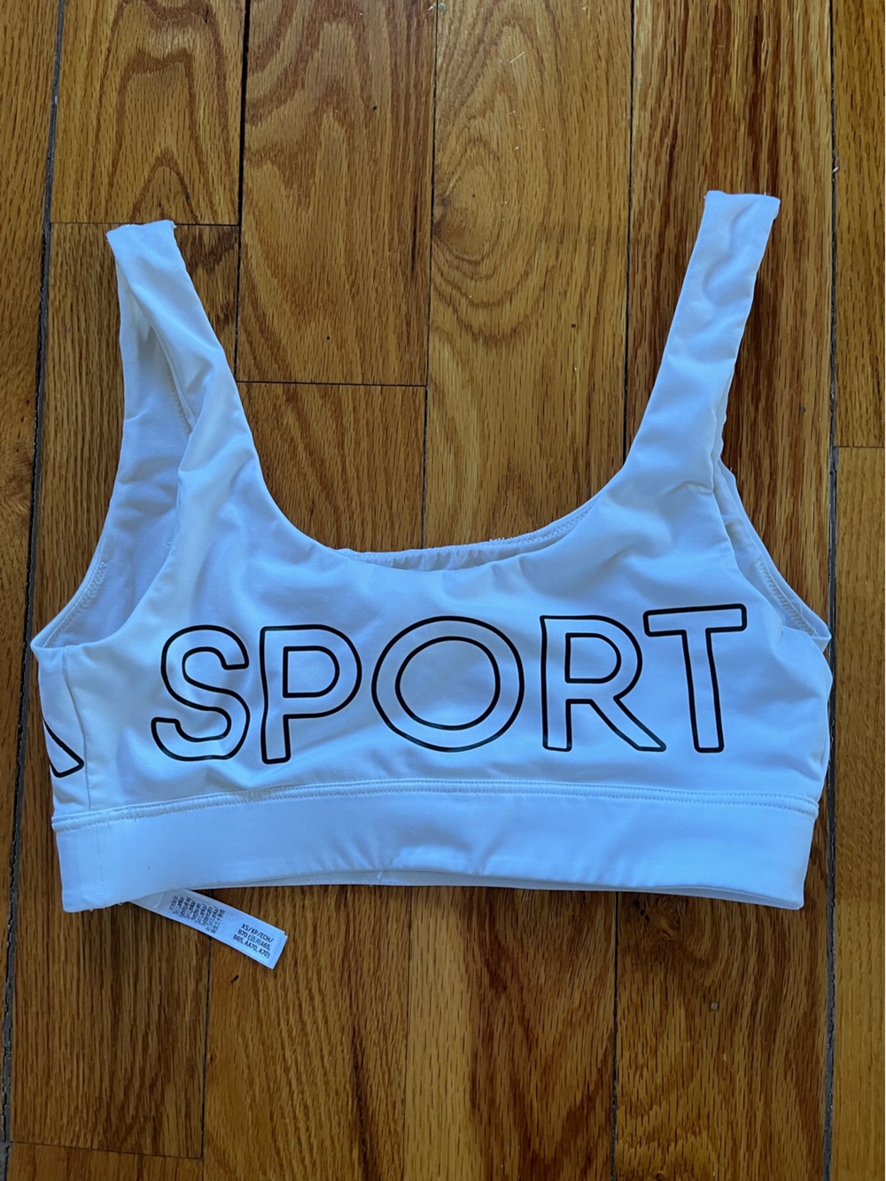 Victoria's Secret White SPORT Logo Sports Bikini Top